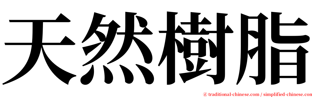 天然樹脂 serif font