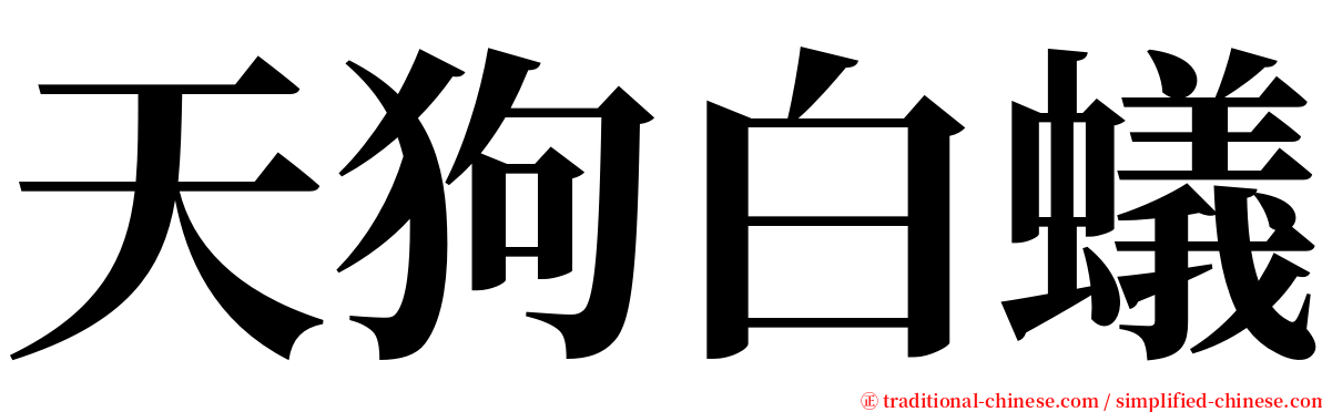 天狗白蟻 serif font