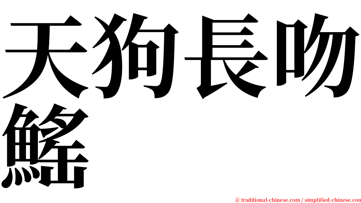 天狗長吻鰩 serif font