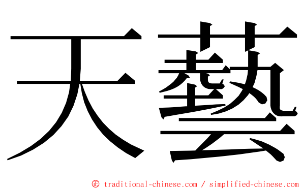 天藝 ming font