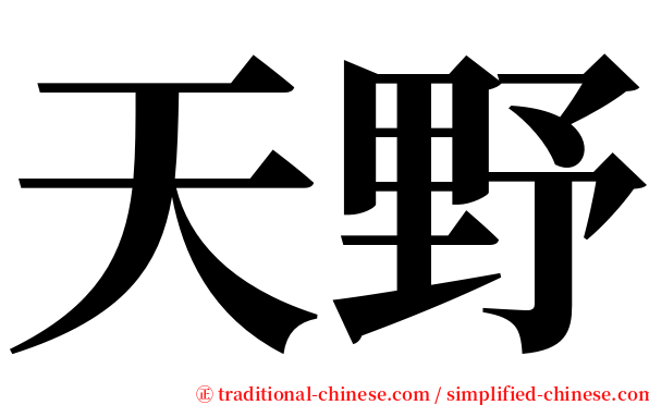 天野 serif font