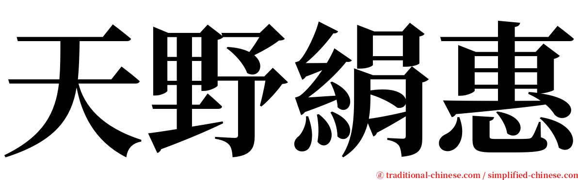 天野絹惠 serif font