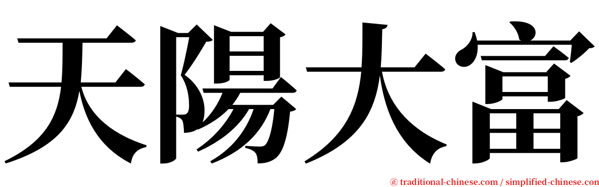 天陽大富 serif font