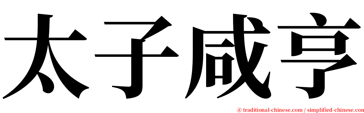 太子咸亨 serif font