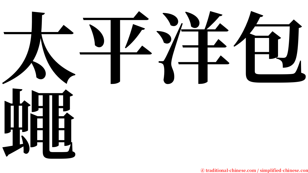 太平洋包蠅 serif font