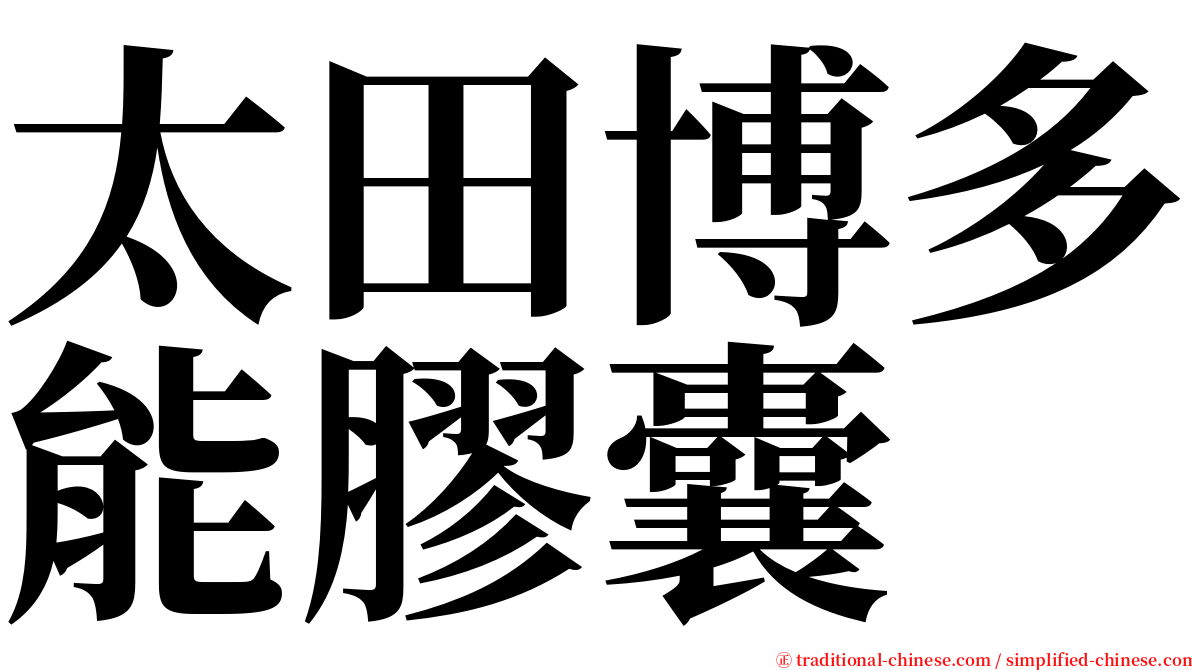 太田博多能膠囊 serif font