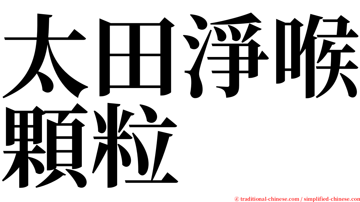 太田淨喉顆粒 serif font