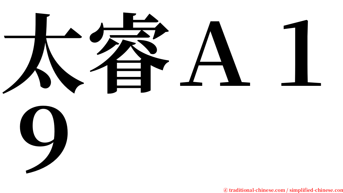 太睿Ａ１９ serif font