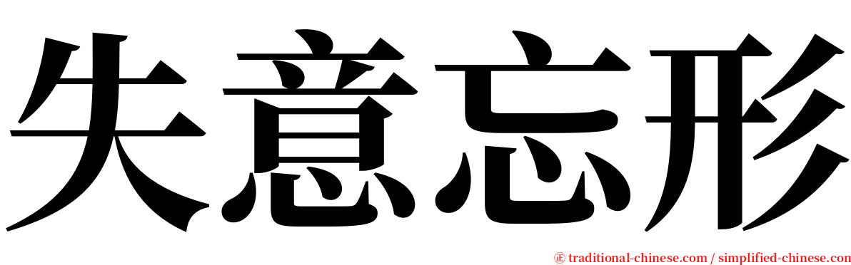 失意忘形 serif font