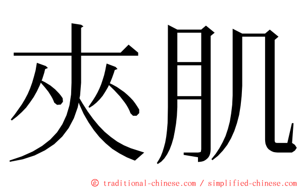 夾肌 ming font