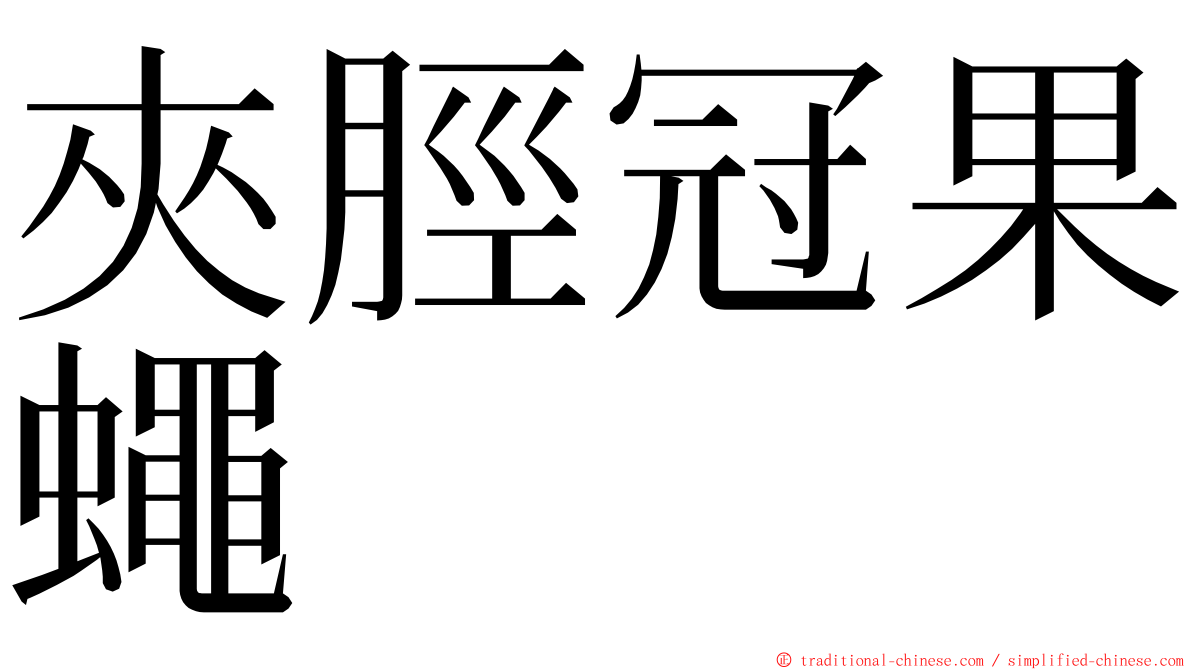 夾脛冠果蠅 ming font