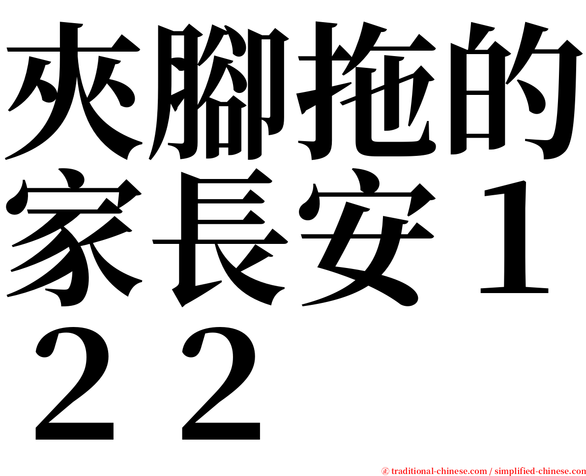 夾腳拖的家長安１２２ serif font