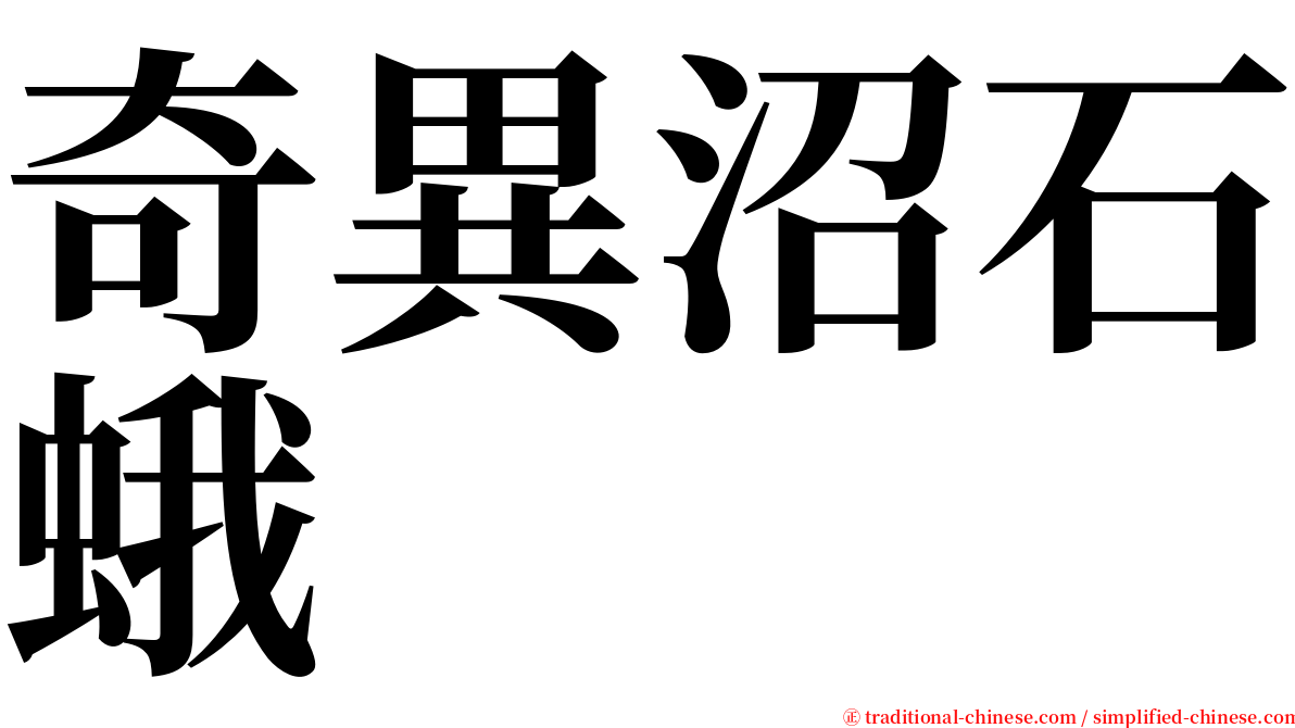 奇異沼石蛾 serif font