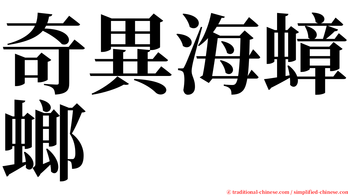奇異海蟑螂 serif font