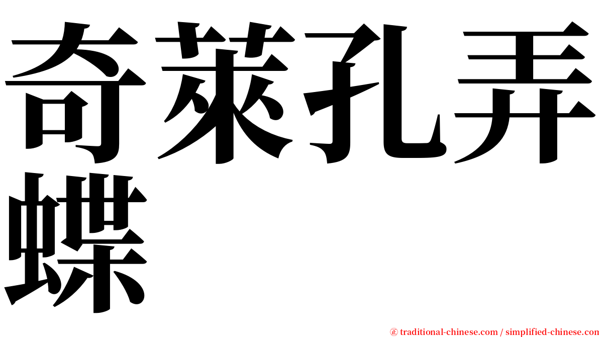 奇萊孔弄蝶 serif font