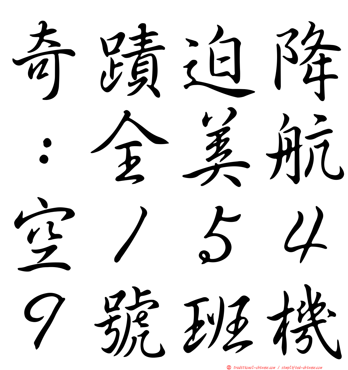 奇蹟迫降：全美航空１５４９號班機