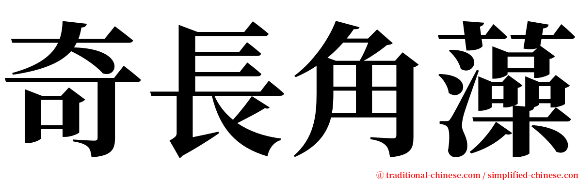 奇長角藻 serif font