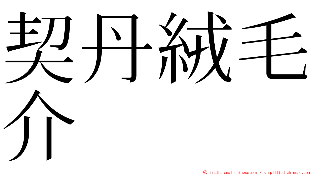 契丹絨毛介 ming font