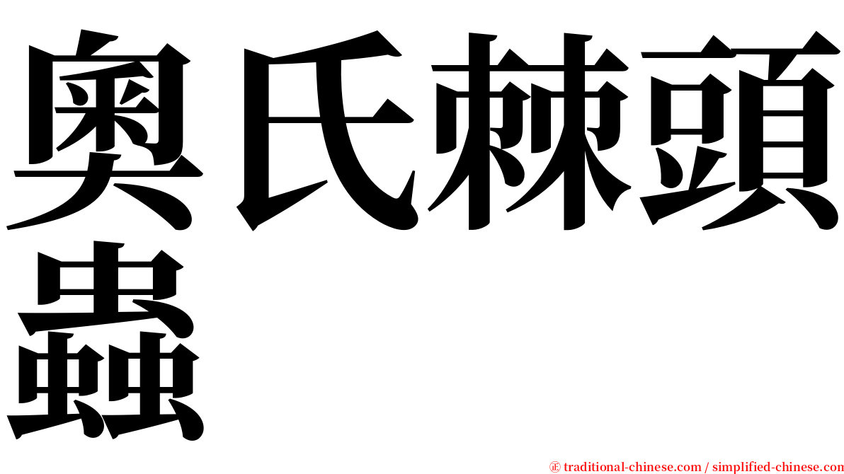 奧氏棘頭蟲 serif font