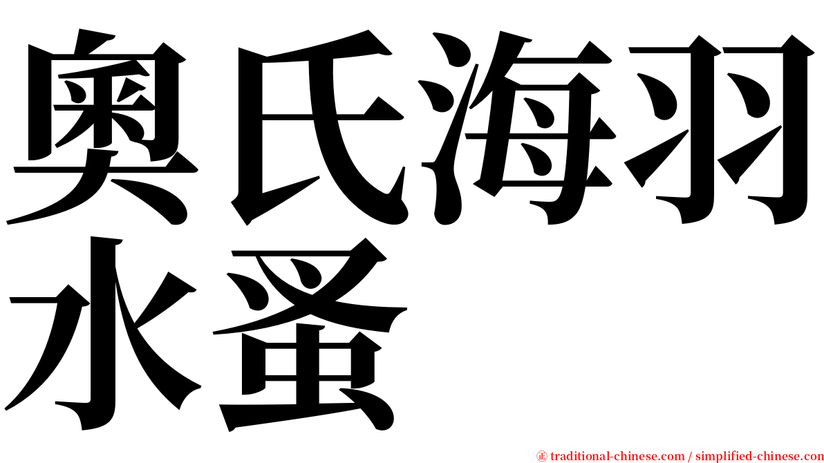 奧氏海羽水蚤 serif font