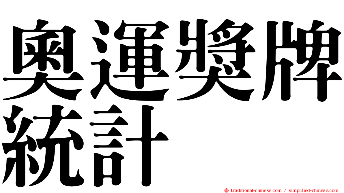 奧運獎牌統計