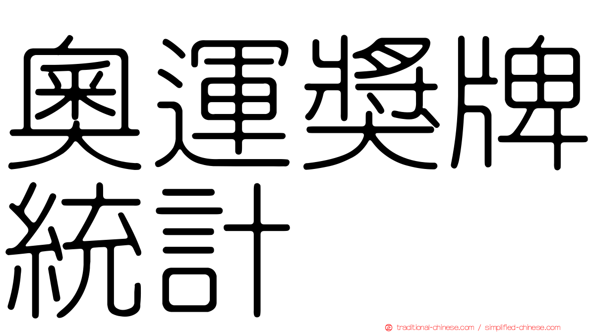 奧運獎牌統計