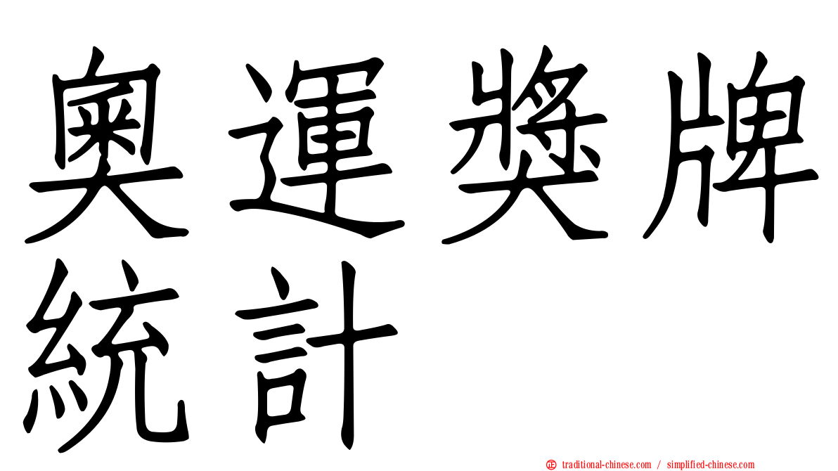 奧運獎牌統計