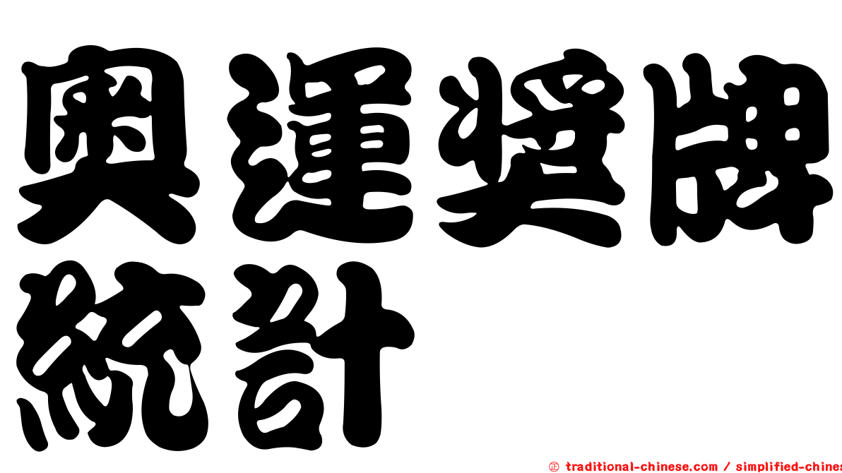 奧運獎牌統計