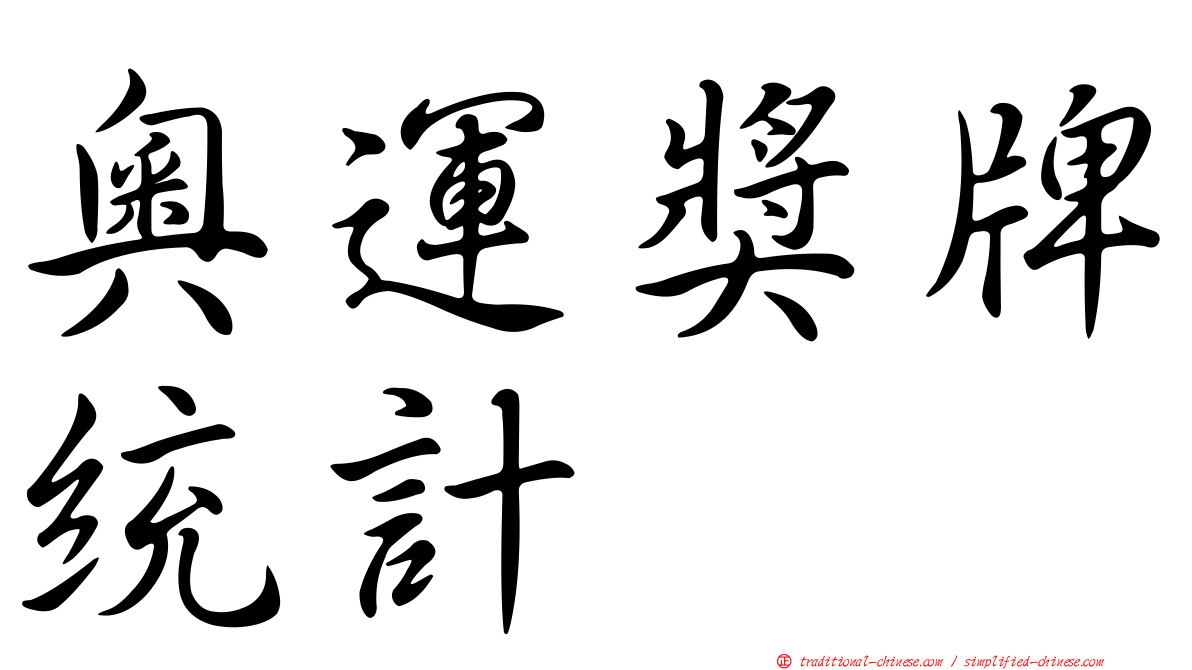 奧運獎牌統計