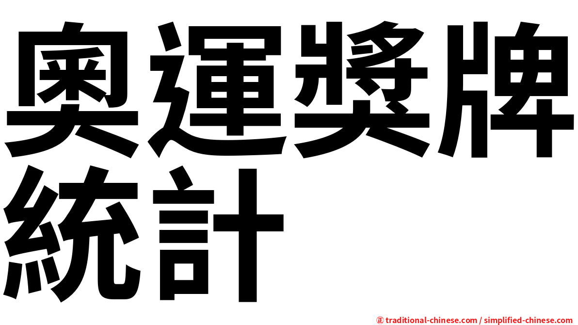 奧運獎牌統計