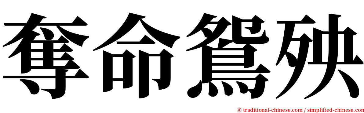 奪命鴛殃 serif font