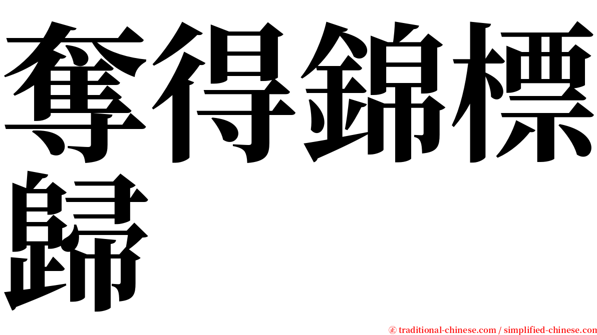 奪得錦標歸 serif font