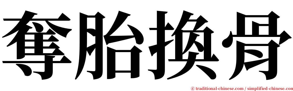 奪胎換骨 serif font