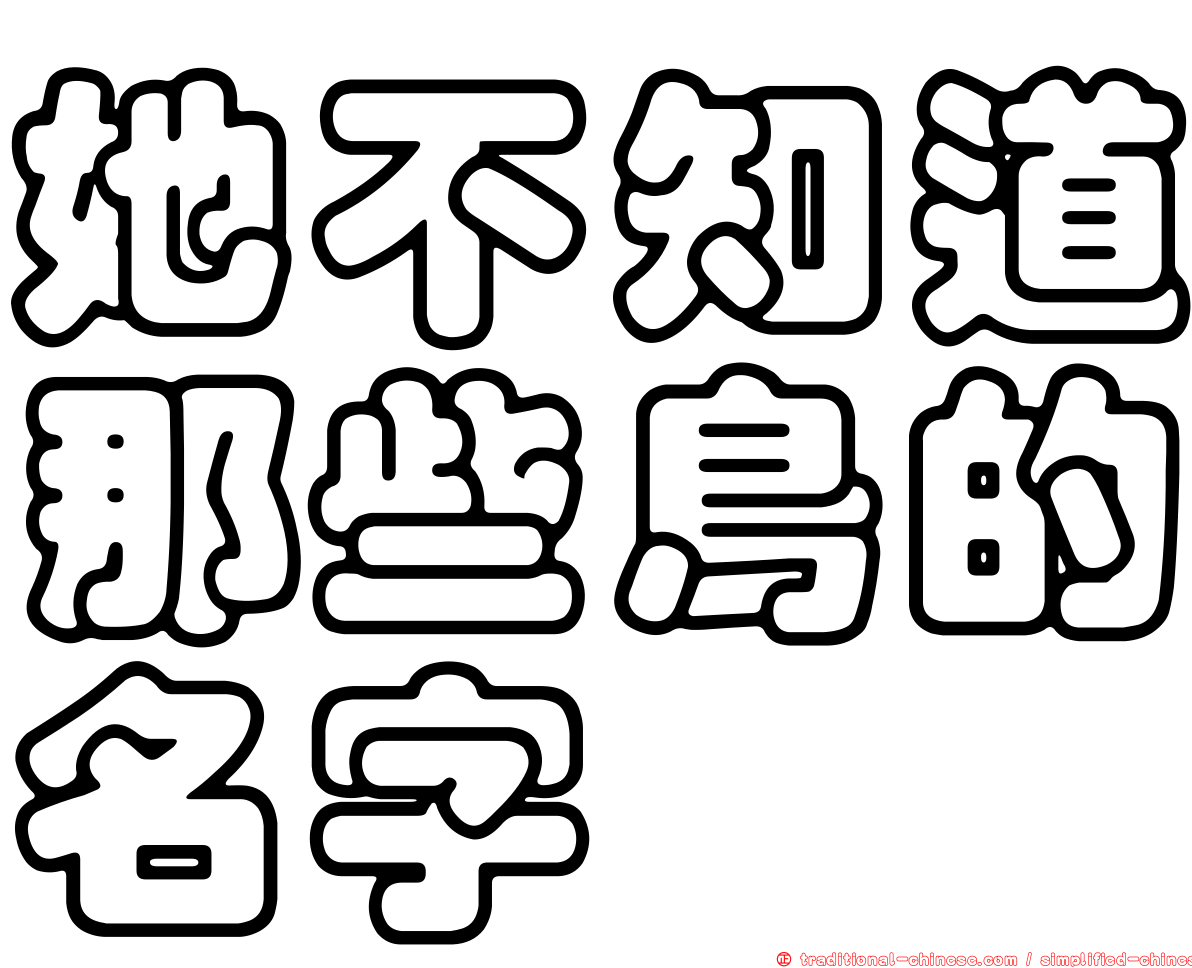 她不知道那些鳥的名字