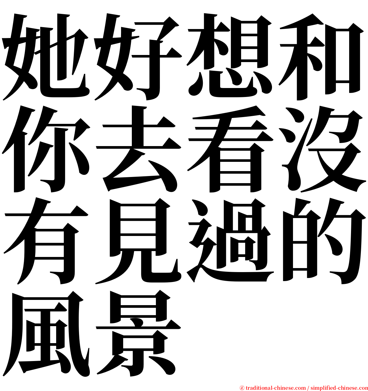 她好想和你去看沒有見過的風景 serif font