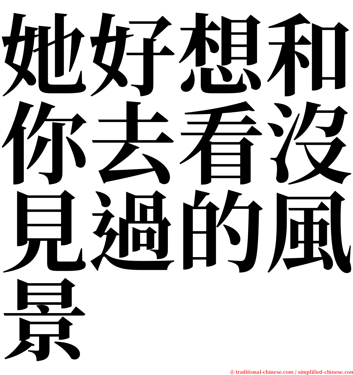 她好想和你去看沒見過的風景 serif font