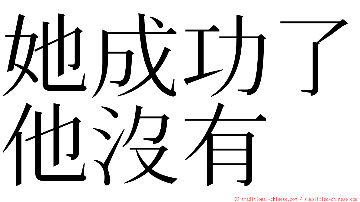 她成功了他沒有 ming font