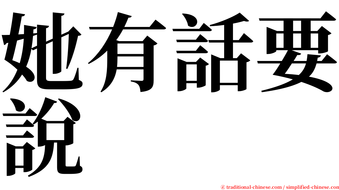 她有話要說 serif font