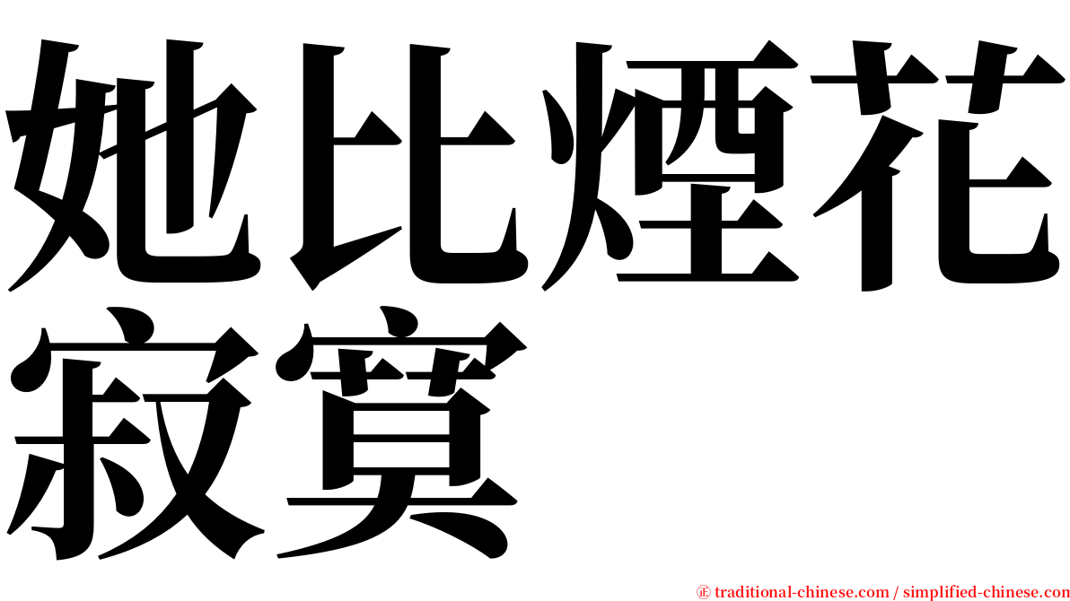 她比煙花寂寞 serif font