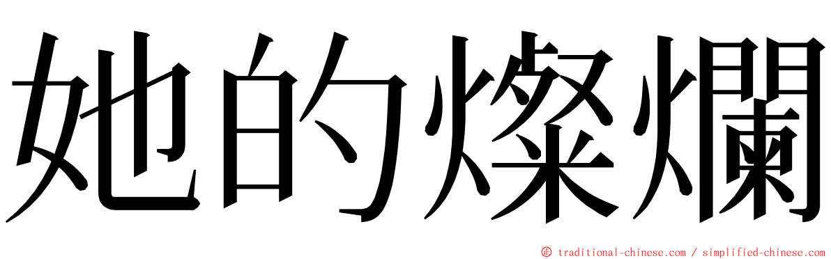 她的燦爛 ming font