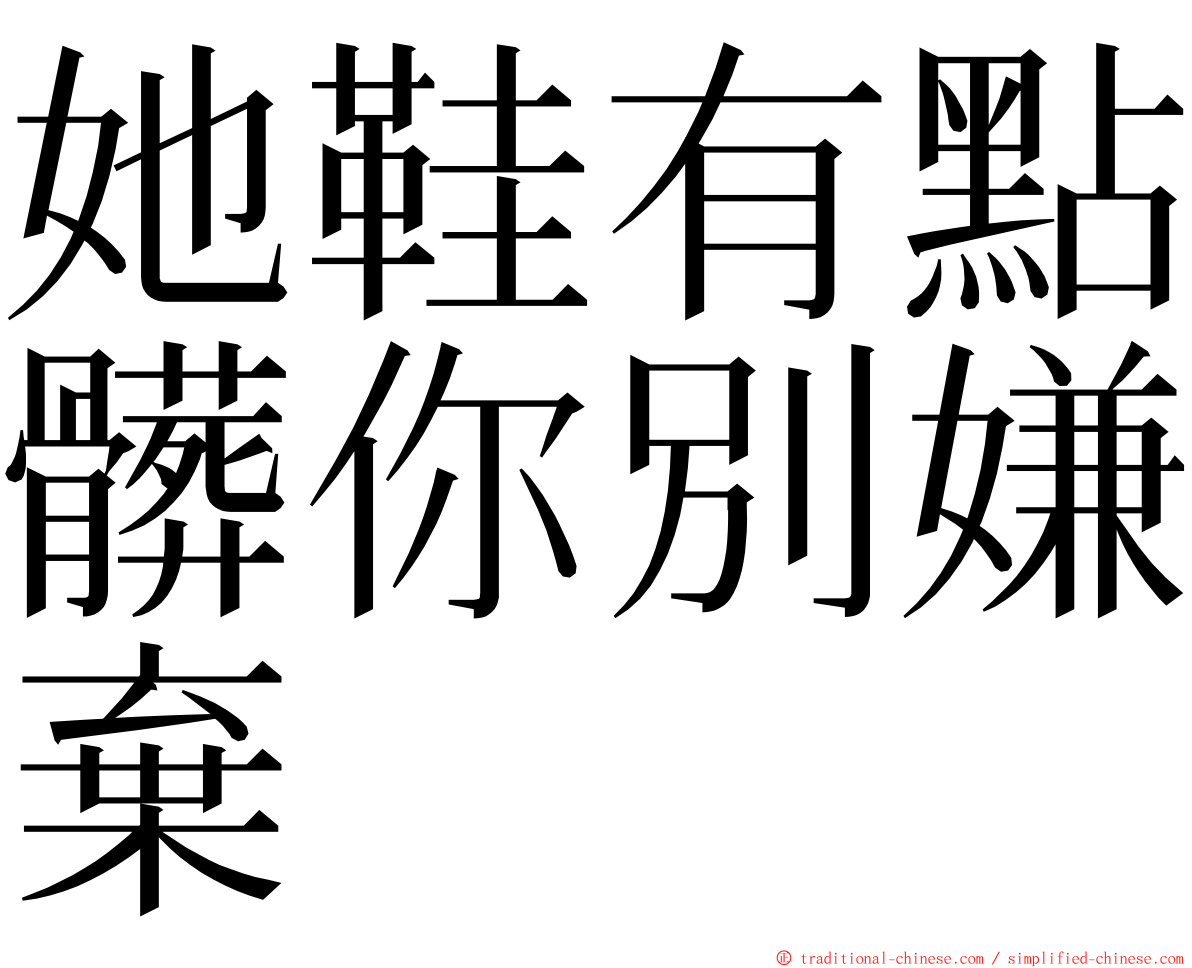 她鞋有點髒你別嫌棄 ming font