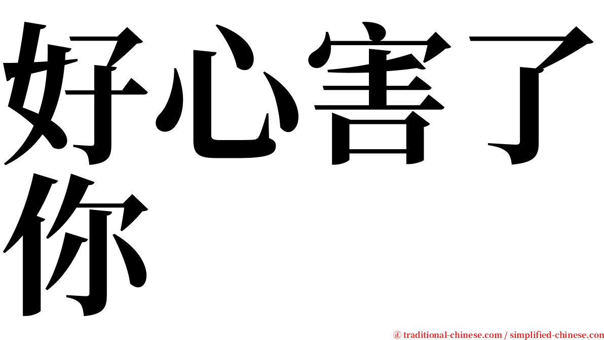 好心害了你 serif font