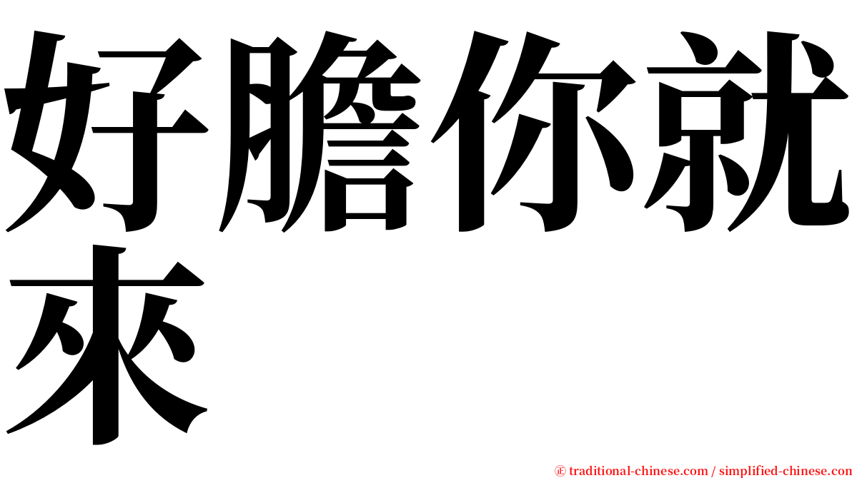 好膽你就來 serif font