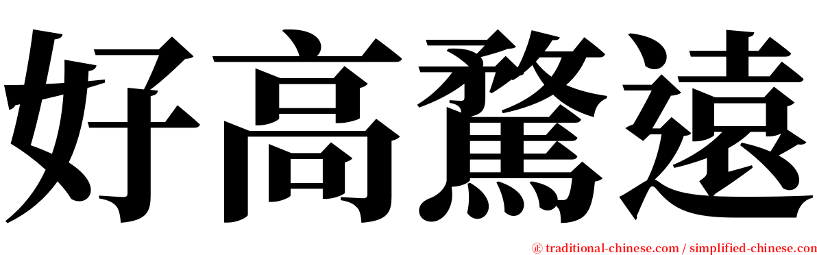 好高騖遠 serif font