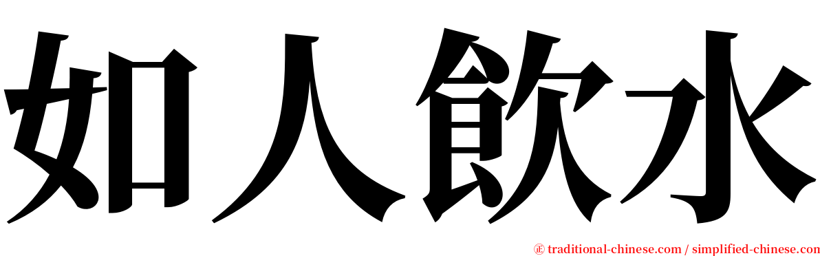 如人飲水 serif font