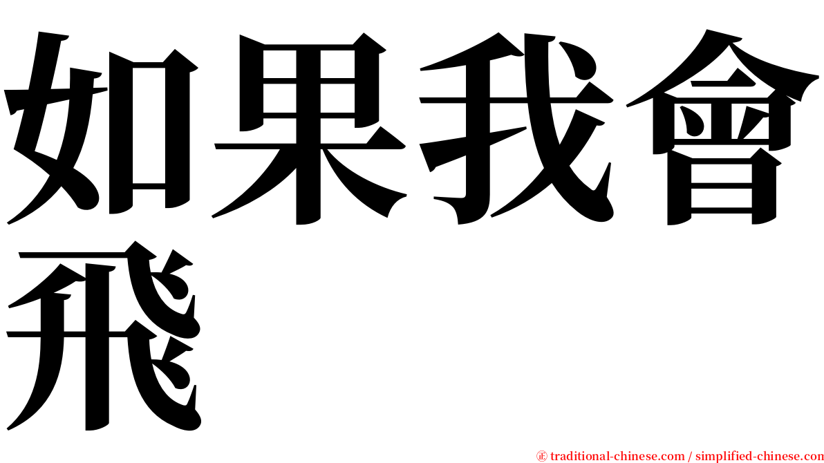 如果我會飛 serif font