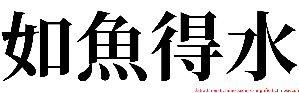 如魚得水 serif font