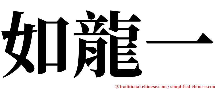 如龍一 serif font