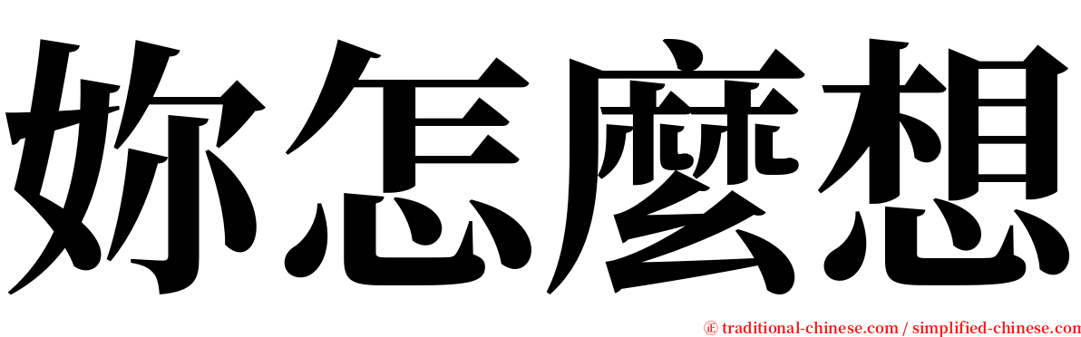 妳怎麼想 serif font