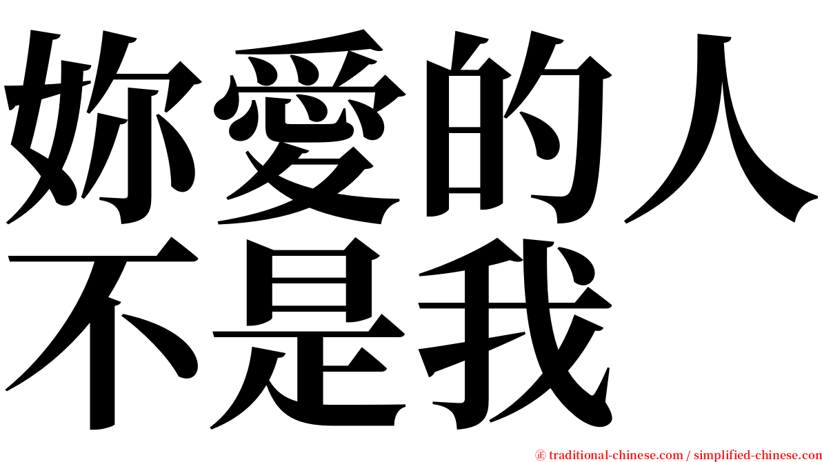 妳愛的人不是我 serif font